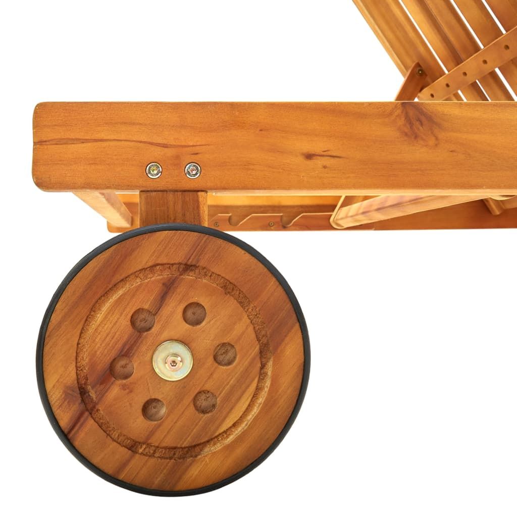 Sun Lounger Solid Acacia Wood image 5