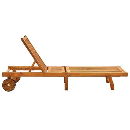 Sun Lounger Solid Acacia Wood image 4