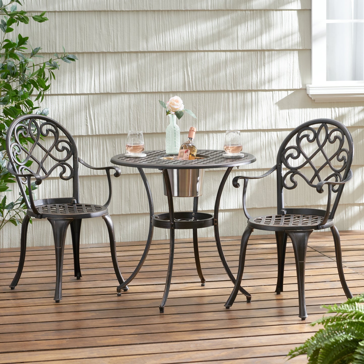 CAMDEN 3PC CAST BISTRO SET W ICE BUCKET image 4