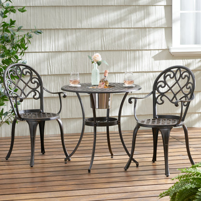 CAMDEN 3PC CAST BISTRO SET W ICE BUCKET image 4