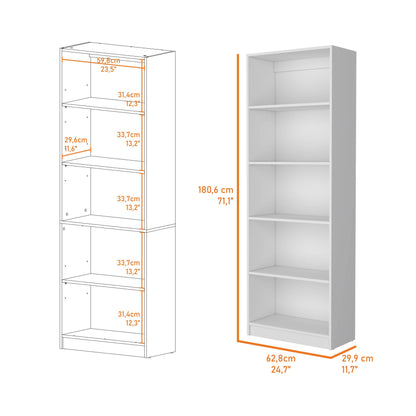 Sutton 4 Shelves Bookcase with Modern Storage Shelves image 3