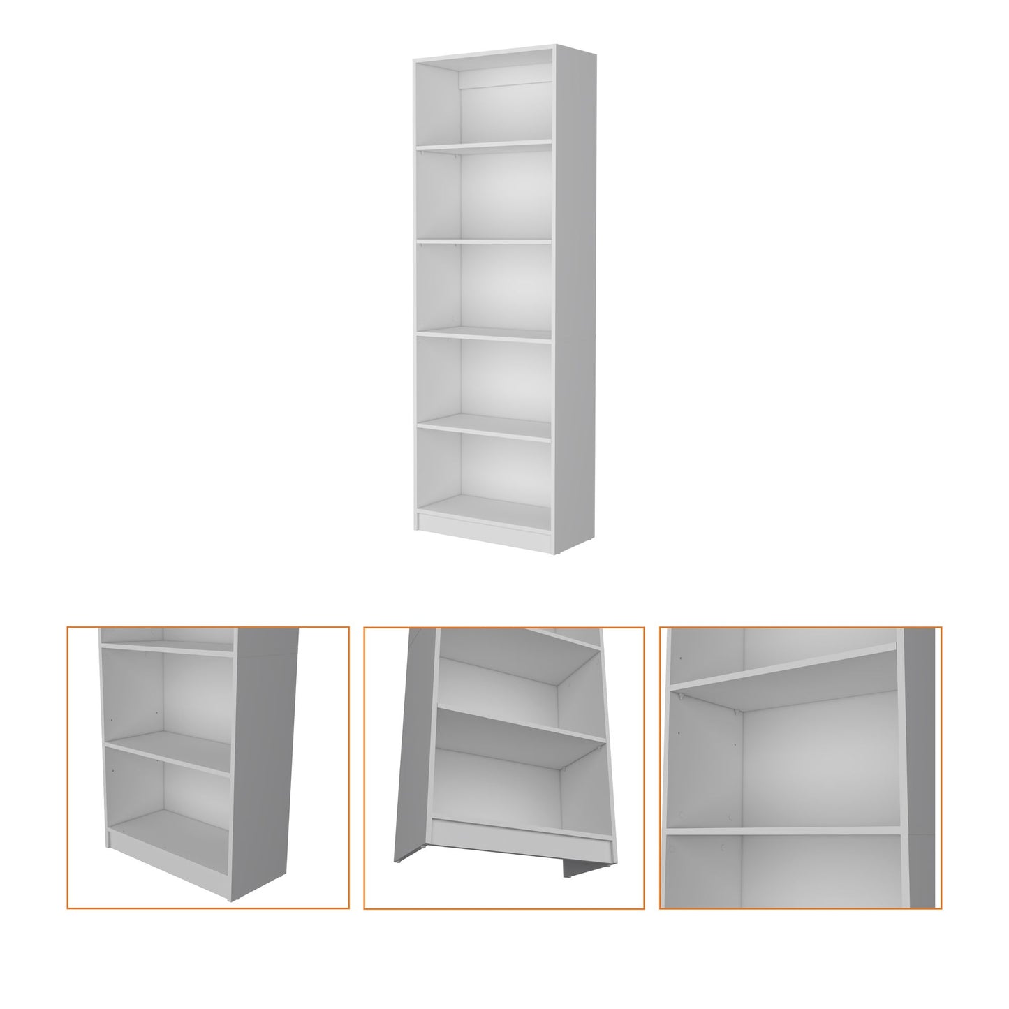 Sutton 4 Shelves Bookcase with Modern Storage Shelves image 5
