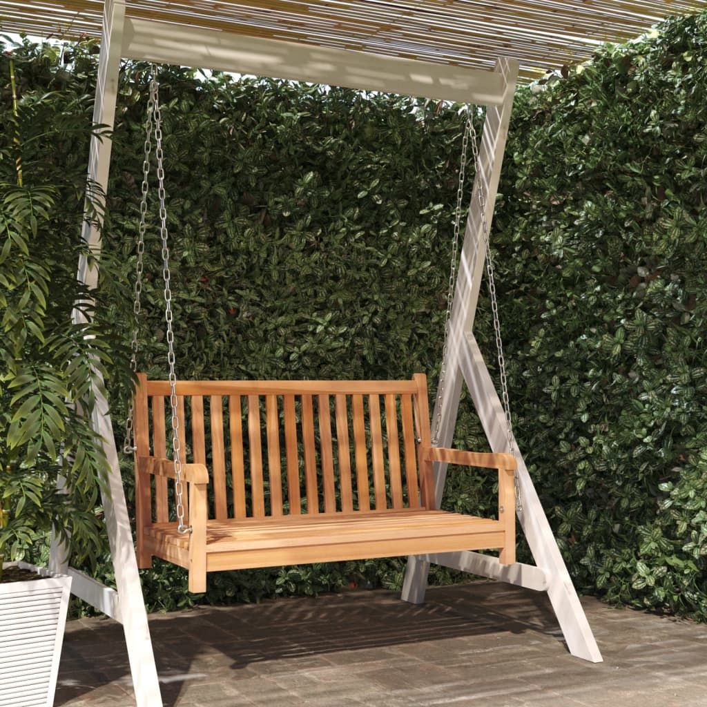 Swing Bench Solid Teak Wood 44.9"x23.6"x25.2 image 1