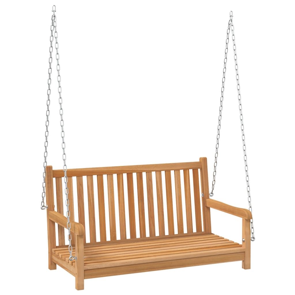 Swing Bench Solid Teak Wood 44.9"x23.6"x25.2 image 2