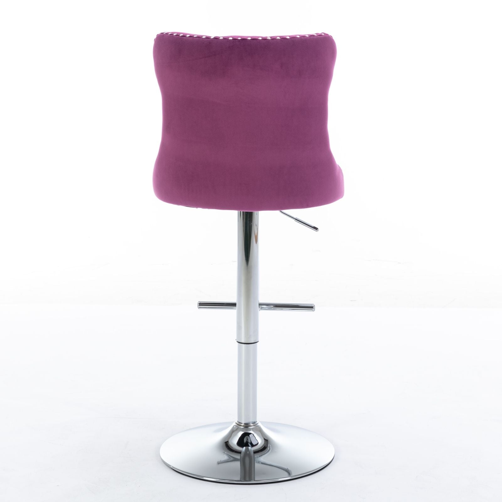 Swivel Velvet Barstools Adjusatble Seat Height from 25-33 Inch, Chrome base Bar Stools with Backs Comfortable Tufted for image 6