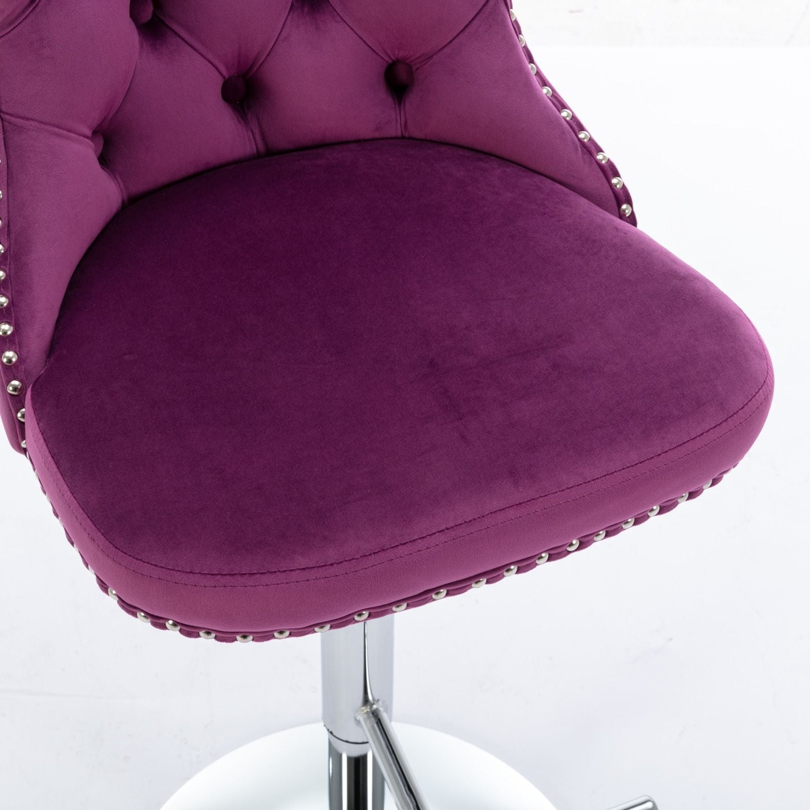 Swivel Velvet Barstools Adjusatble Seat Height from 25-33 Inch, Chrome base Bar Stools with Backs Comfortable Tufted for image 12