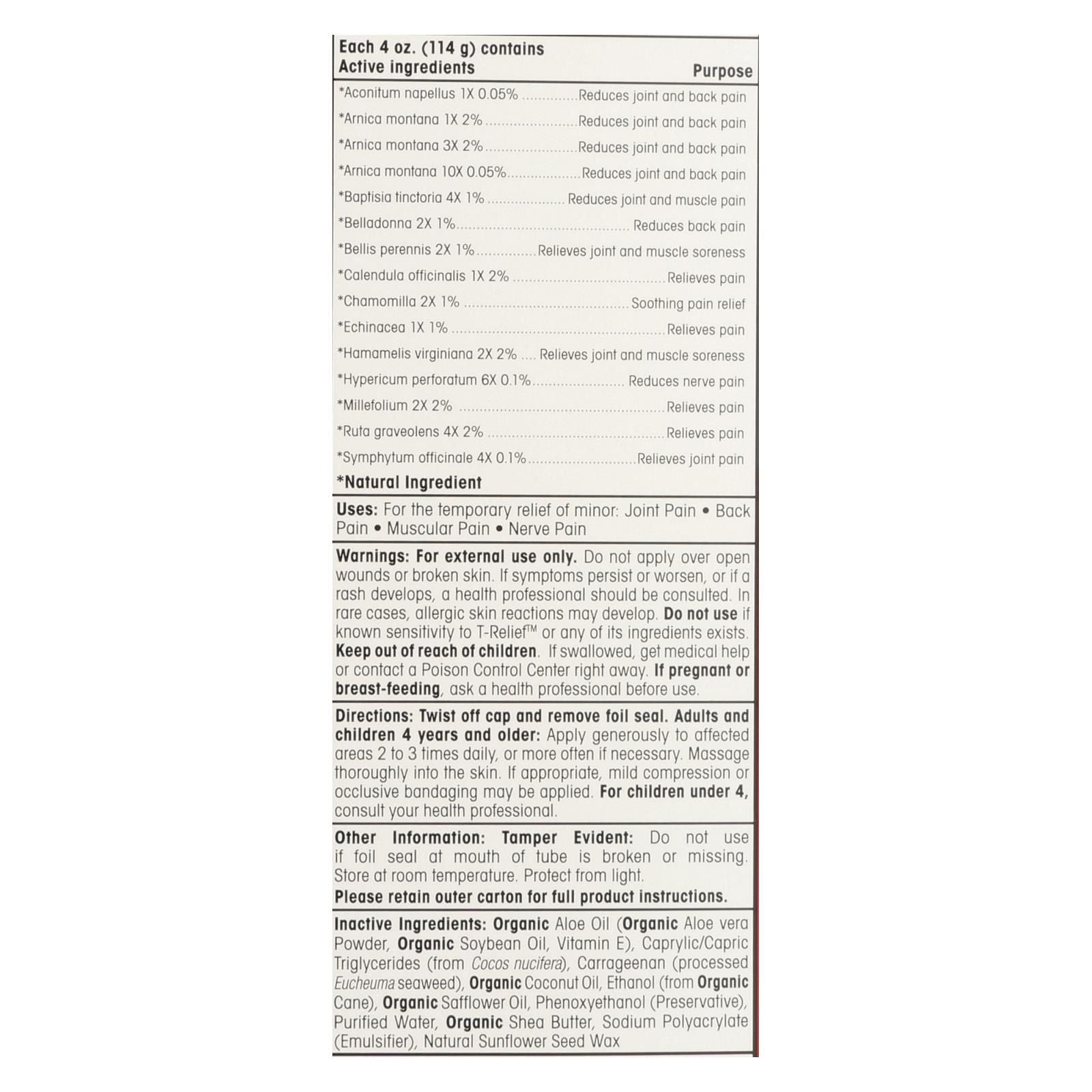 T-relief - Pain Relief Ointment - Arnica Plus 12 Natural Ingredients - 3.53 Oz image 3