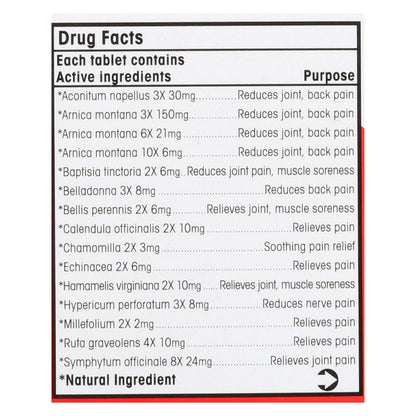 T-relief - Pain Relief Tablets - Arnica Plus 12 Natural Ingredients - 100 Tablets image 3