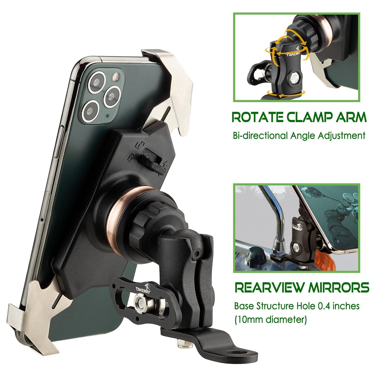 TAKEWAY LA3-PH05-ANV Double Socket Arm Phone Clamp - Close Up