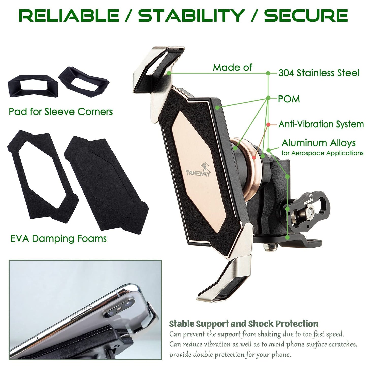 TAKEWAY LA3-PH05-ANV Mount Attached to Rearview Mirror