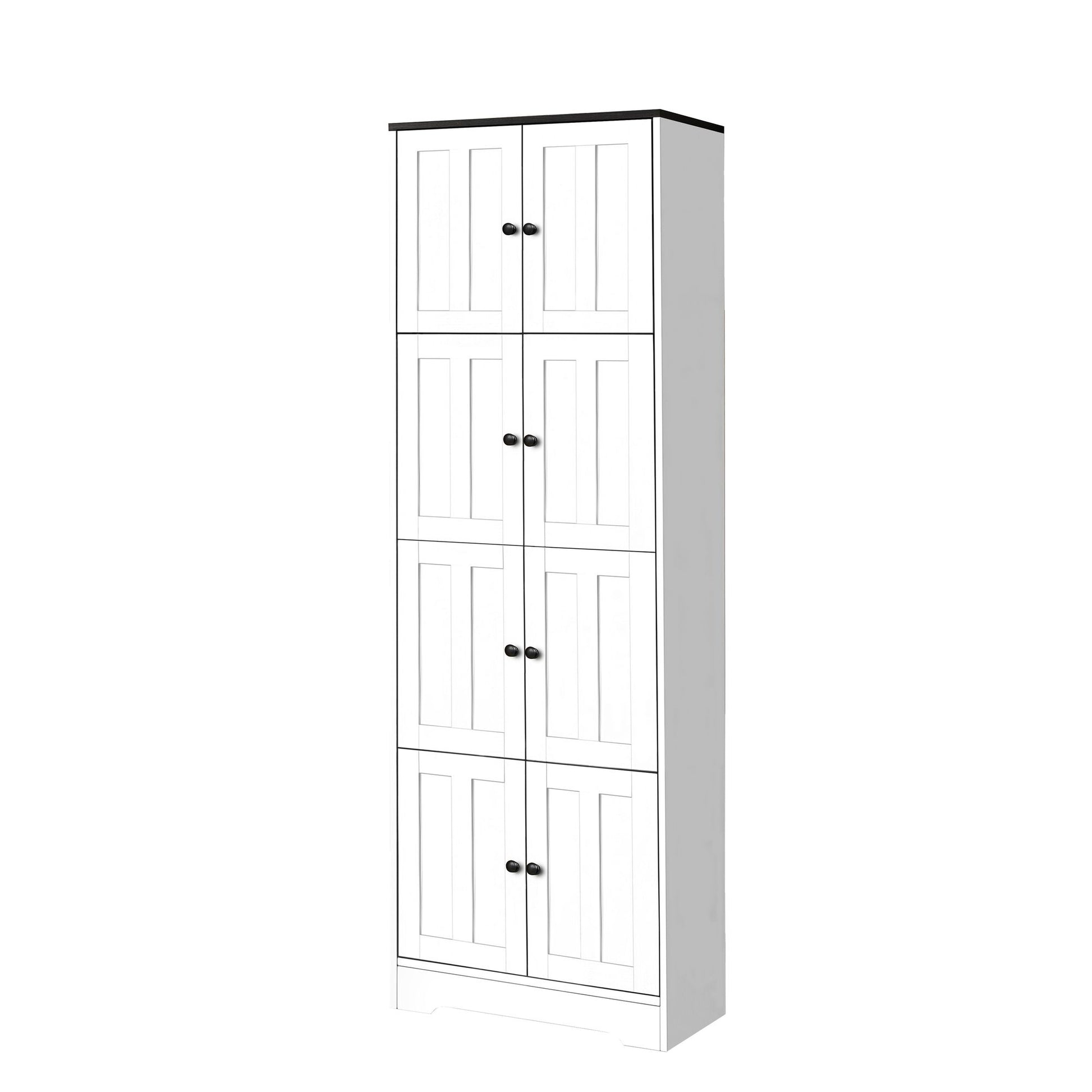 Tall Storage Cabinet with 8 Doors and 4 Shelves, Wall Storage Cabinet for Living Room, Kitchen, Office, Bedroom, Bathroo image 6