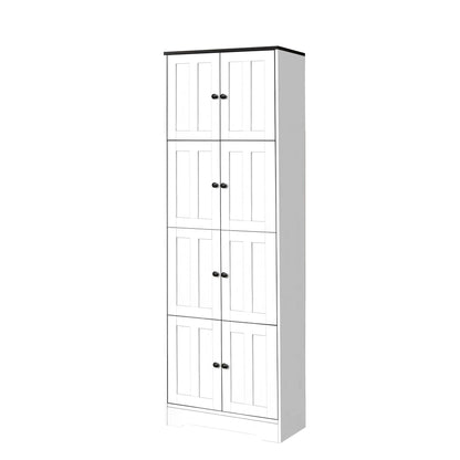 Tall Storage Cabinet with 8 Doors and 4 Shelves, Wall Storage Cabinet for Living Room, Kitchen, Office, Bedroom, Bathroo image 6