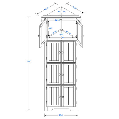 Tall Storage Cabinet with Doors and 4 Shelves for Living Room, Kitchen, Office, Bedroom, Bathroom, Modern, Black image 6