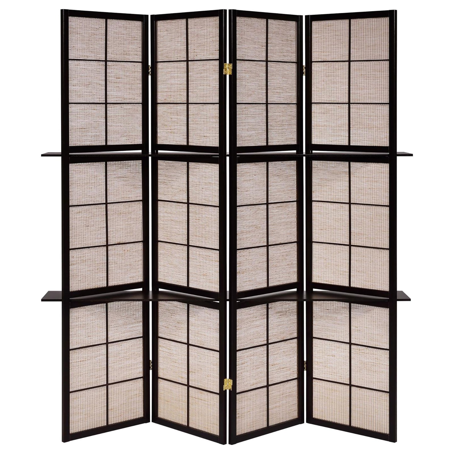 Tan and Cappuccino 4-Panel Folding Screen image 4