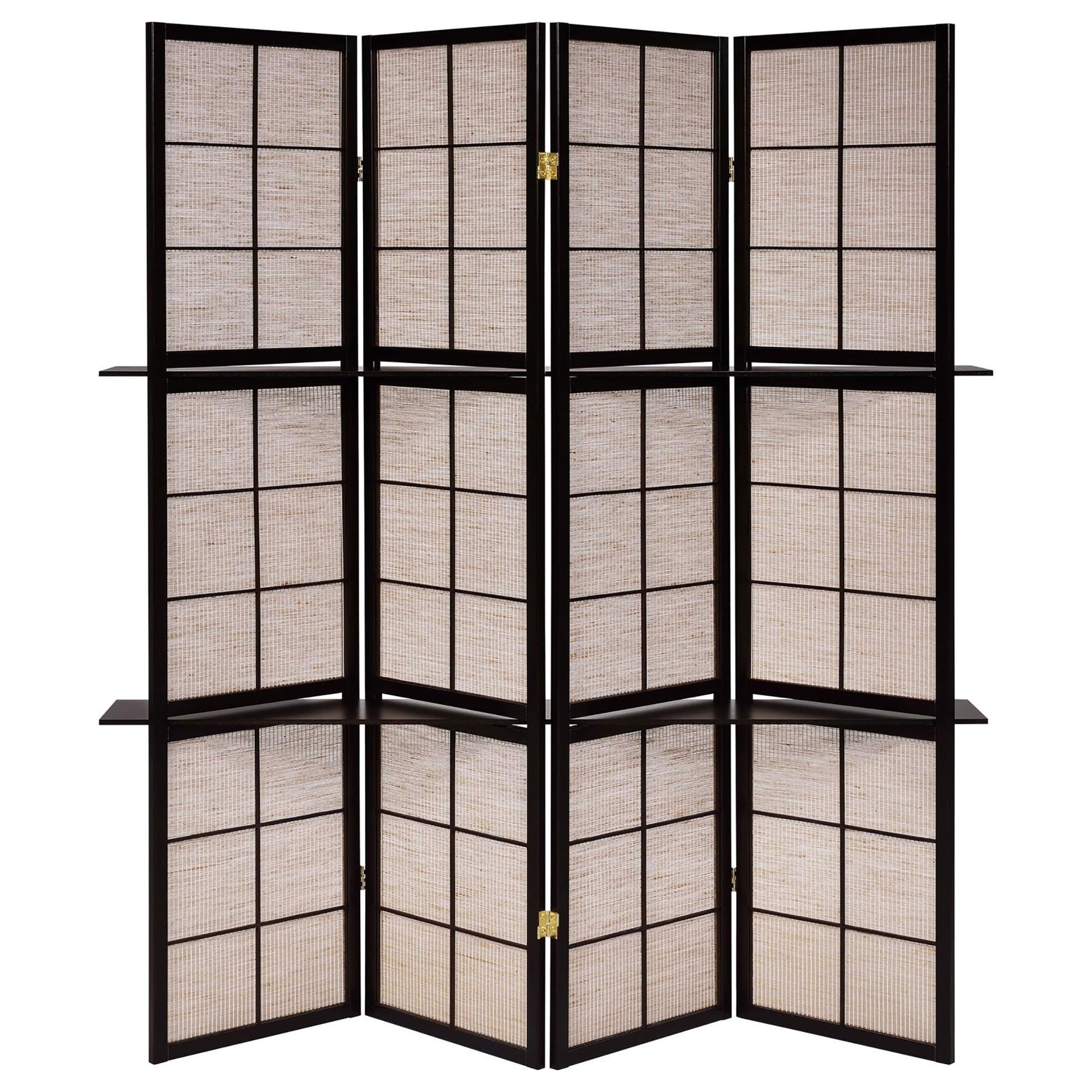 Tan and Cappuccino 4-Panel Folding Screen image 4