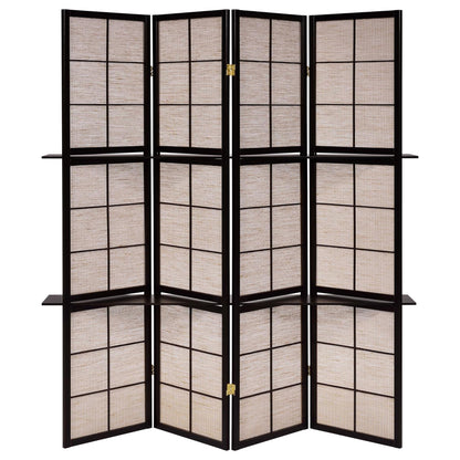 Tan and Cappuccino 4-Panel Folding Screen image 4