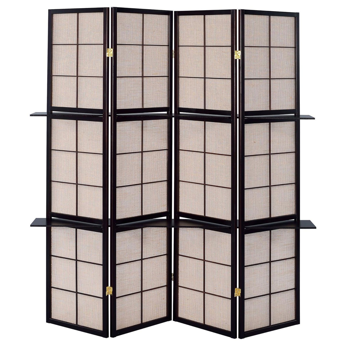 Tan and Cappuccino 4-Panel Folding Screen image 3