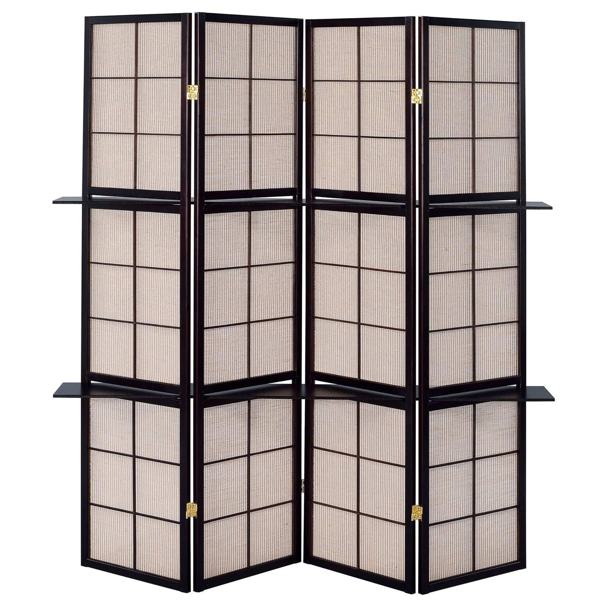 Tan and Cappuccino 4-Panel Folding Screen image 3