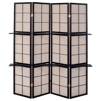 Tan and Cappuccino 4-Panel Folding Screen image 3