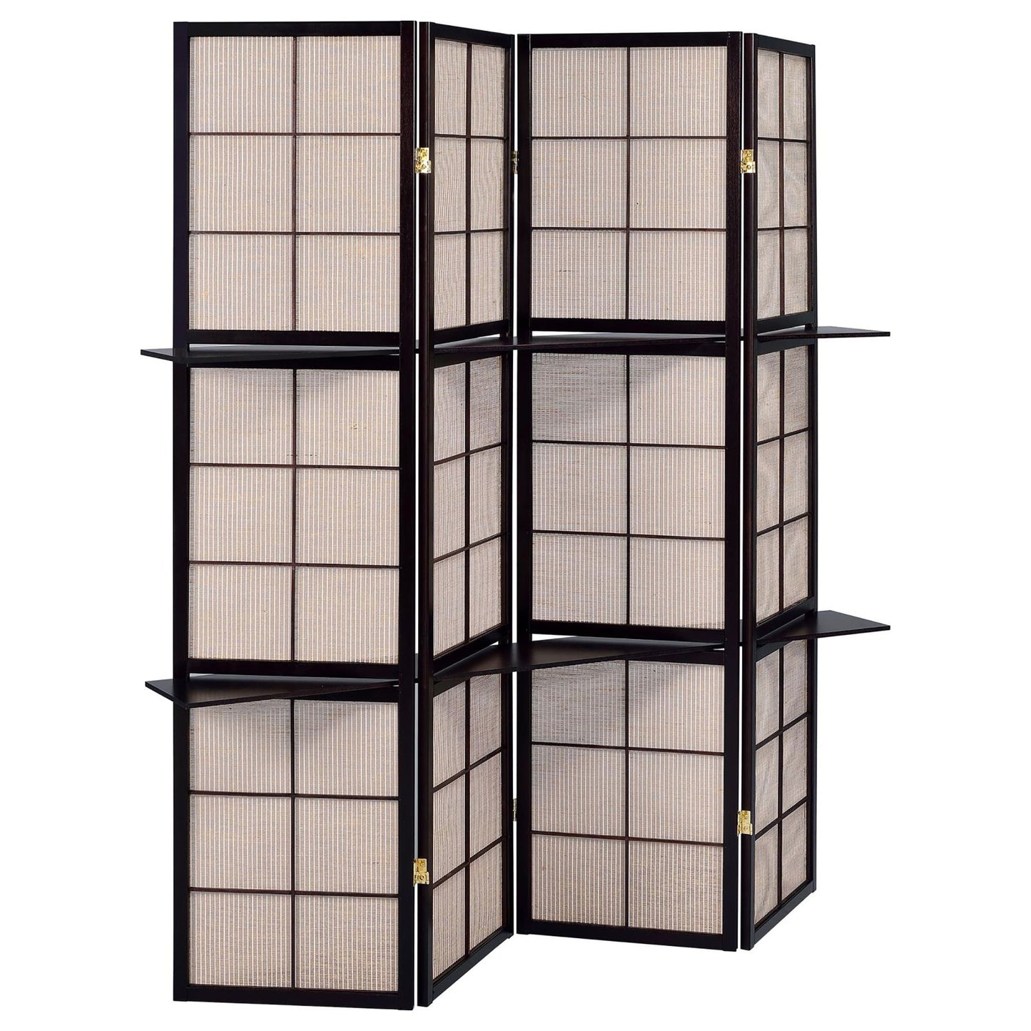 Tan and Cappuccino 4-Panel Folding Screen image 2