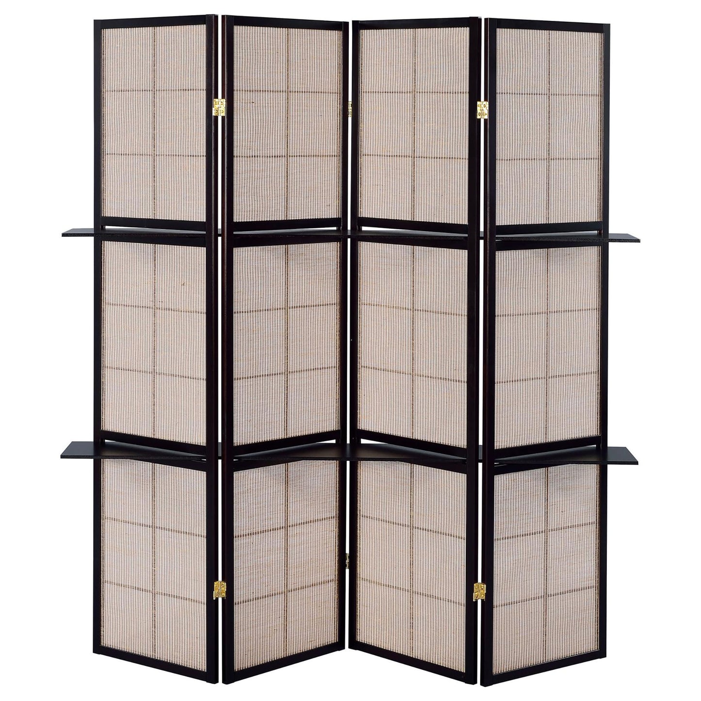 Tan and Cappuccino 4-Panel Folding Screen image 5