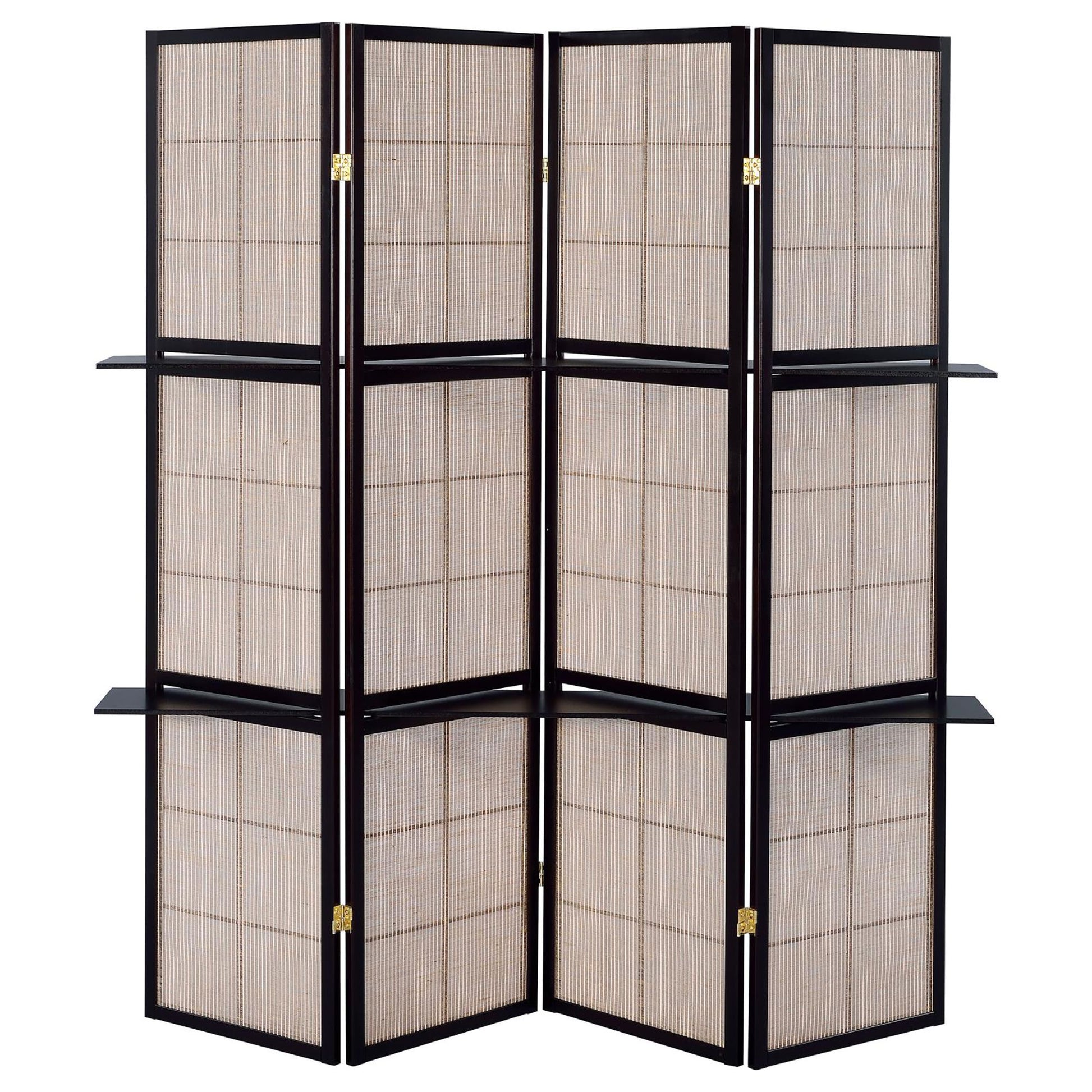 Tan and Cappuccino 4-Panel Folding Screen image 5