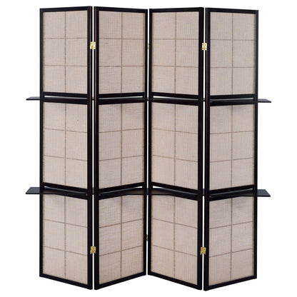 Tan and Cappuccino 4-Panel Folding Screen image 5