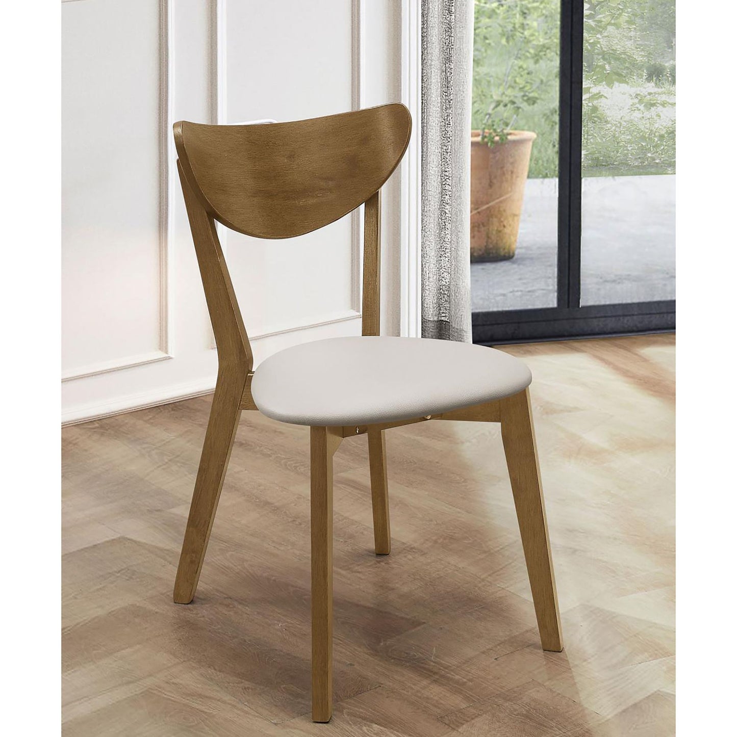 Tan and Chestnut Curved Backs Dining Chair (Set of 2) image 1