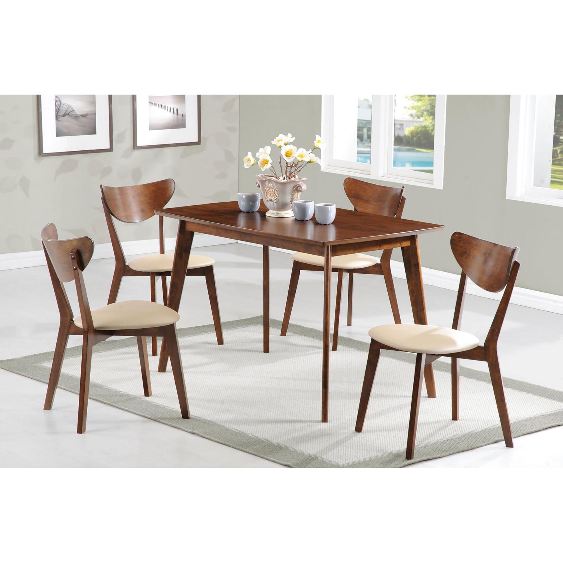 Tan and Chestnut Curved Backs Dining Chair (Set of 2) image 11