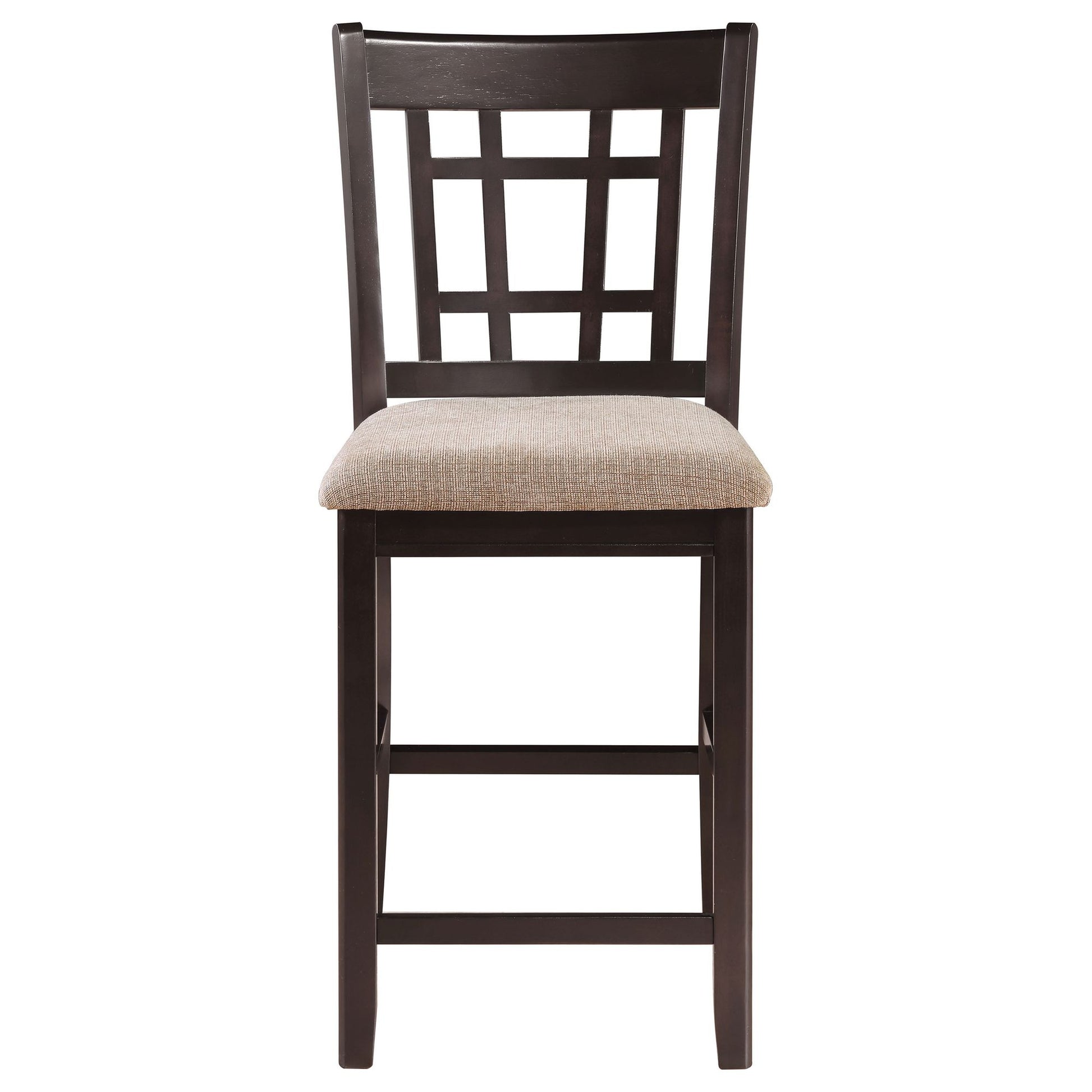 Tan and Espresso Lattice Back Counter Height Stools (Set of 2) image 5