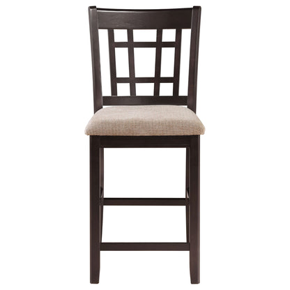 Tan and Espresso Lattice Back Counter Height Stools (Set of 2) image 5