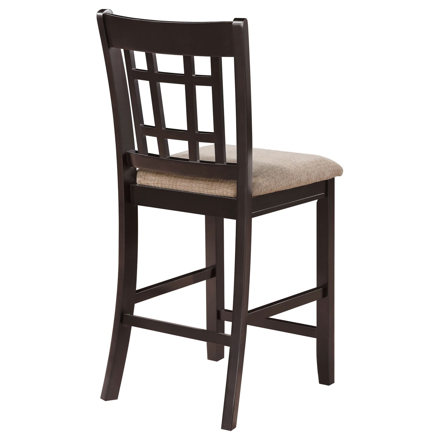 Tan and Espresso Lattice Back Counter Height Stools (Set of 2) image 8