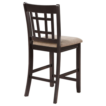 Tan and Espresso Lattice Back Counter Height Stools (Set of 2) image 8