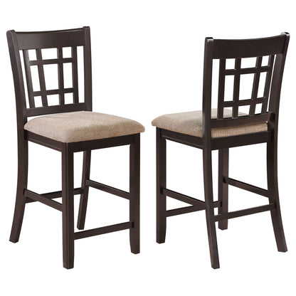 Tan and Espresso Lattice Back Counter Height Stools (Set of 2) image 2