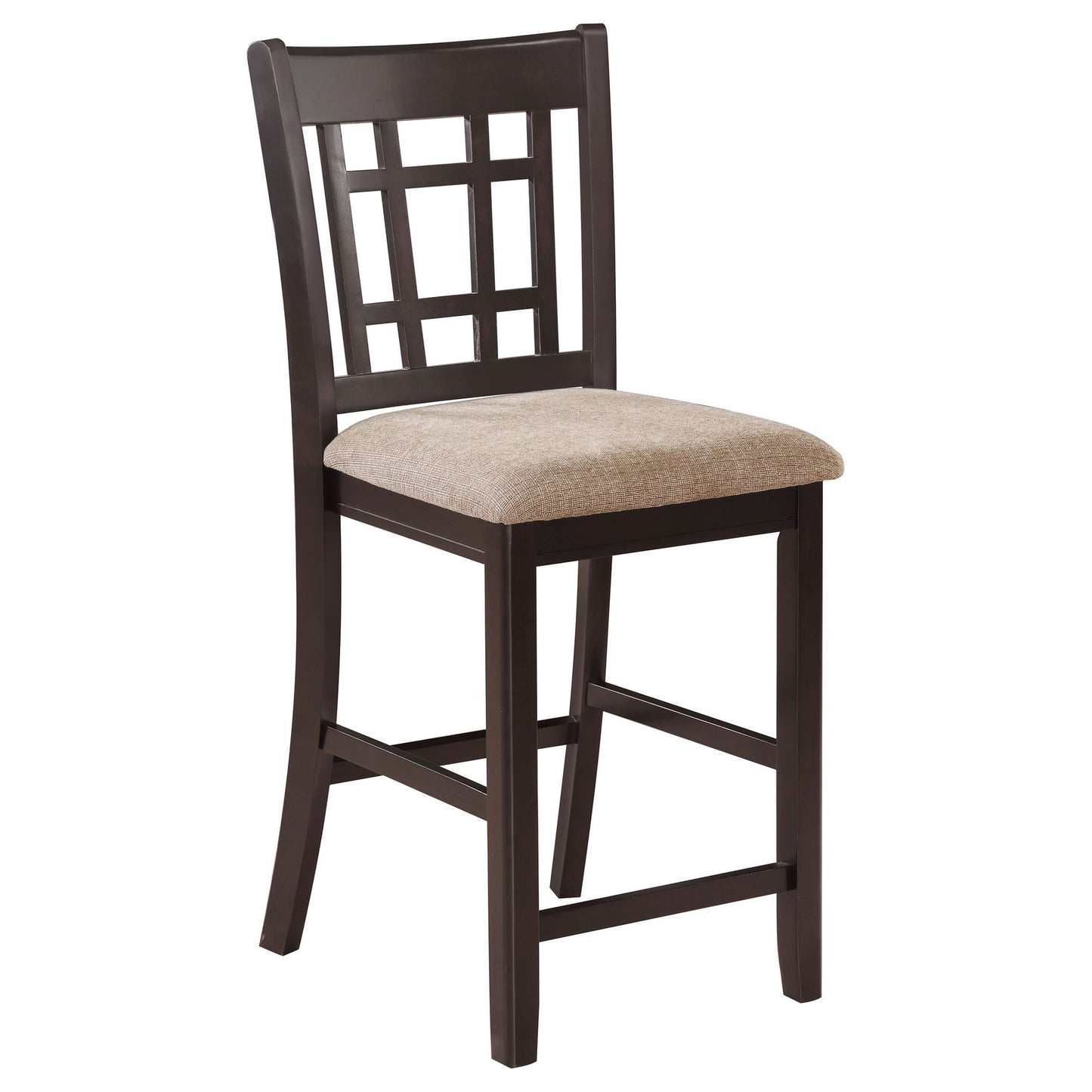 Tan and Espresso Lattice Back Counter Height Stools (Set of 2) image 3