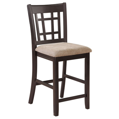 Tan and Espresso Lattice Back Counter Height Stools (Set of 2) image 3