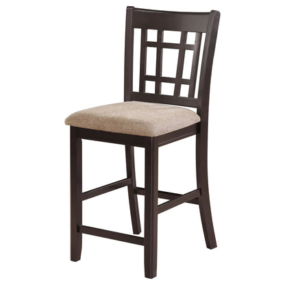 Tan and Espresso Lattice Back Counter Height Stools (Set of 2) image 4
