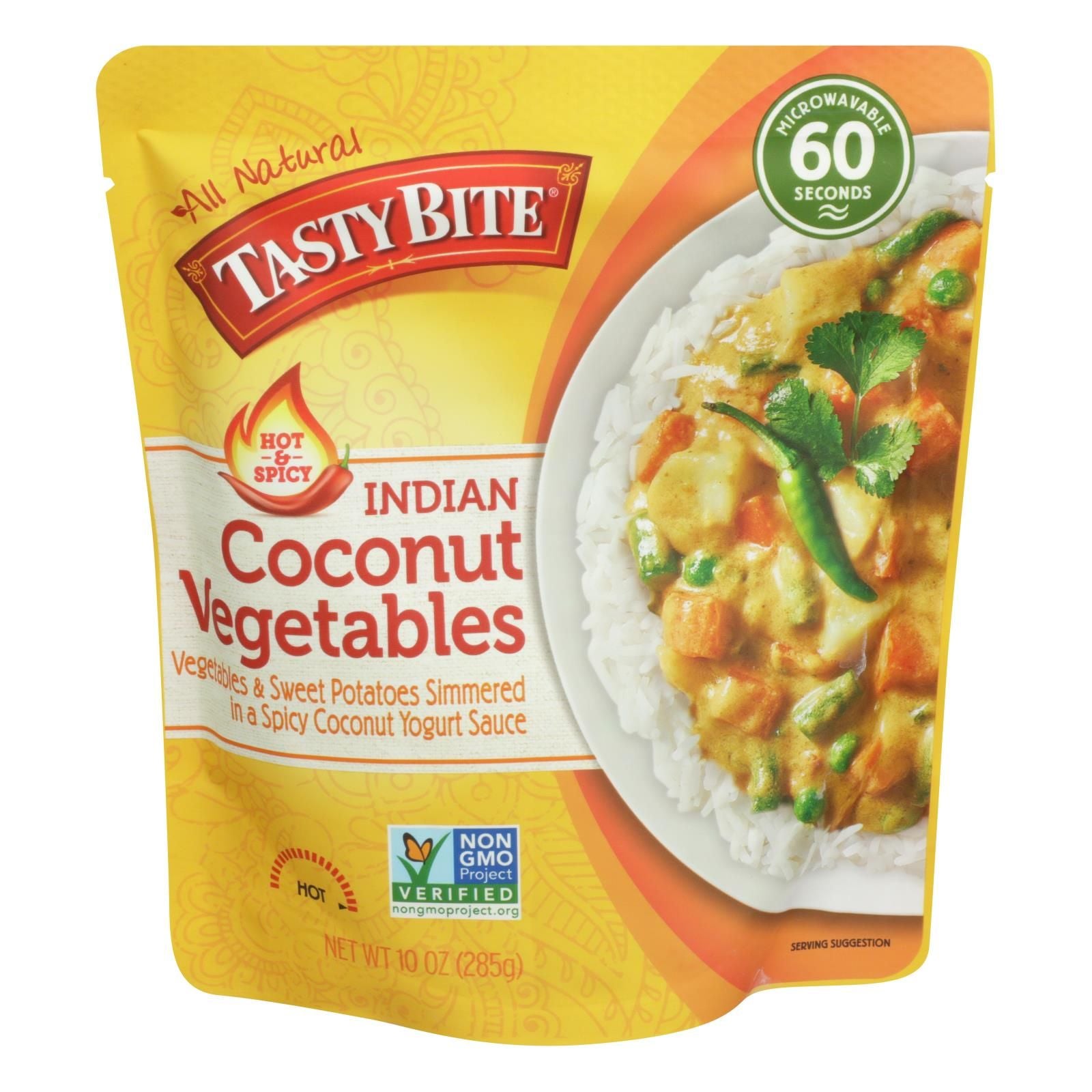 Tasty Bite Heat & Eat Indian Cuisine Entr?e - Hot & Spicy Coconut Vegetables - Case Of 6 - 10 Oz image 2