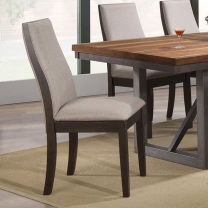 Taupe and Espresso Upholstered Dining Chair (Set of 2) image 1