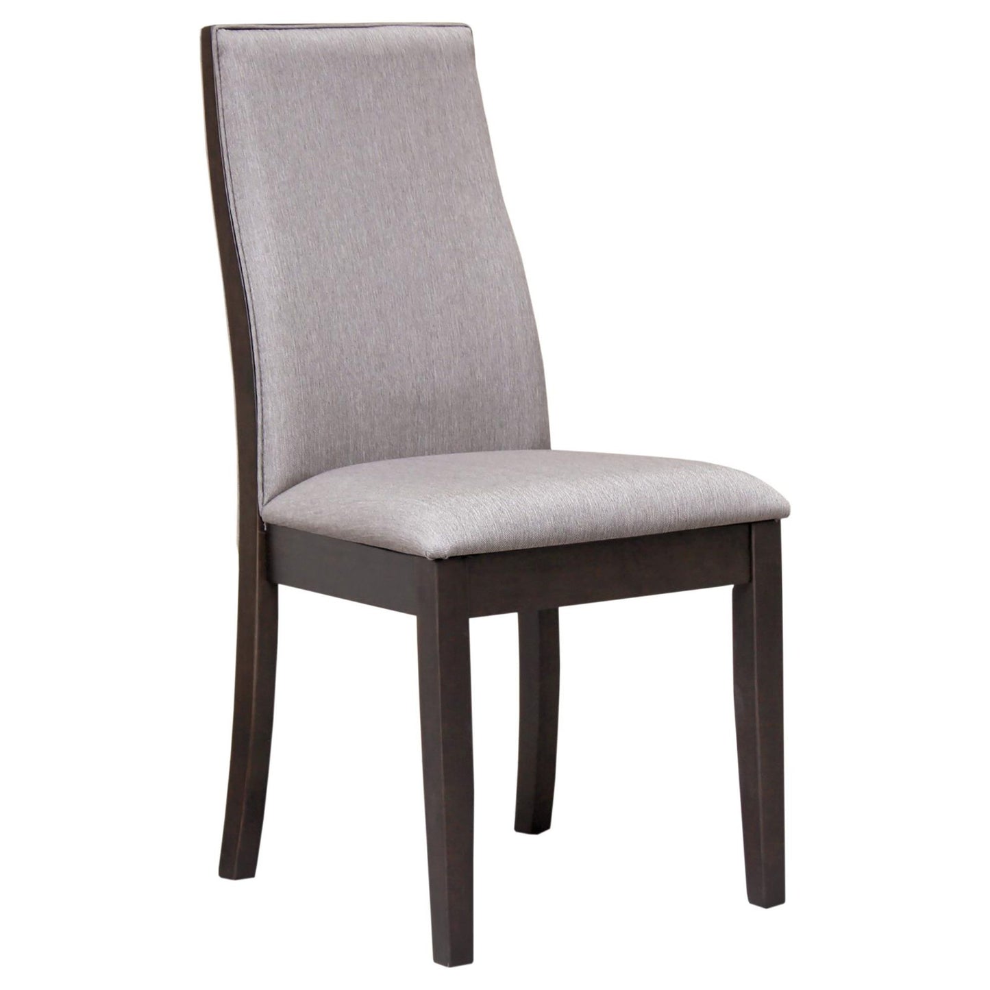 Taupe and Espresso Upholstered Dining Chair (Set of 2) image 2