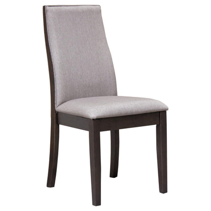 Taupe and Espresso Upholstered Dining Chair (Set of 2) image 2