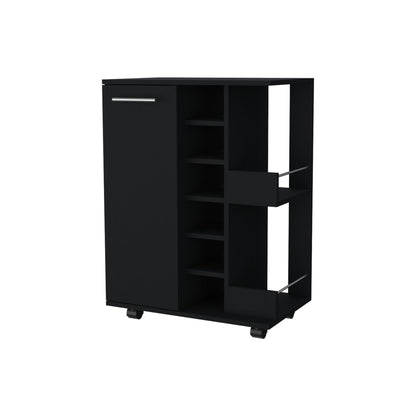 Tennessee Bar Cart, One Cabinet With Division, Six Cubbies For liquor, Two Shelves image 8