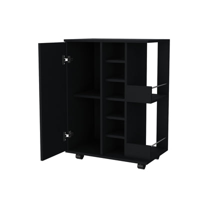 Tennessee Bar Cart, One Cabinet With Division, Six Cubbies For liquor, Two Shelves image 2