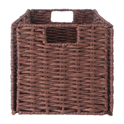 Tessa 3-Pc Woven Rope Basket Set; Foldable; Walnut image 6