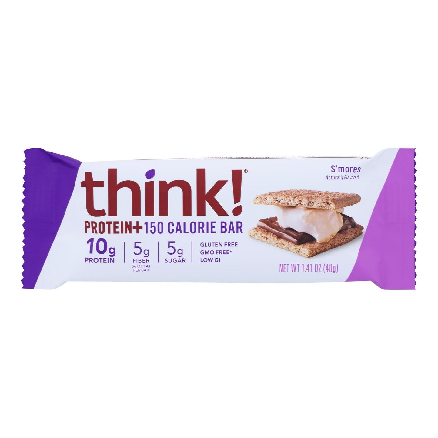 Think! Thin Protein And Fiber Bar - S'mores - Case Of 10 - 1.41 Oz image 1