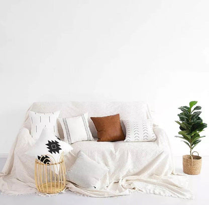 Throw Pillow Set 6, 18x18 Vegan leather throw pillow, Modern Minimal Accent Pillow Covers image 3