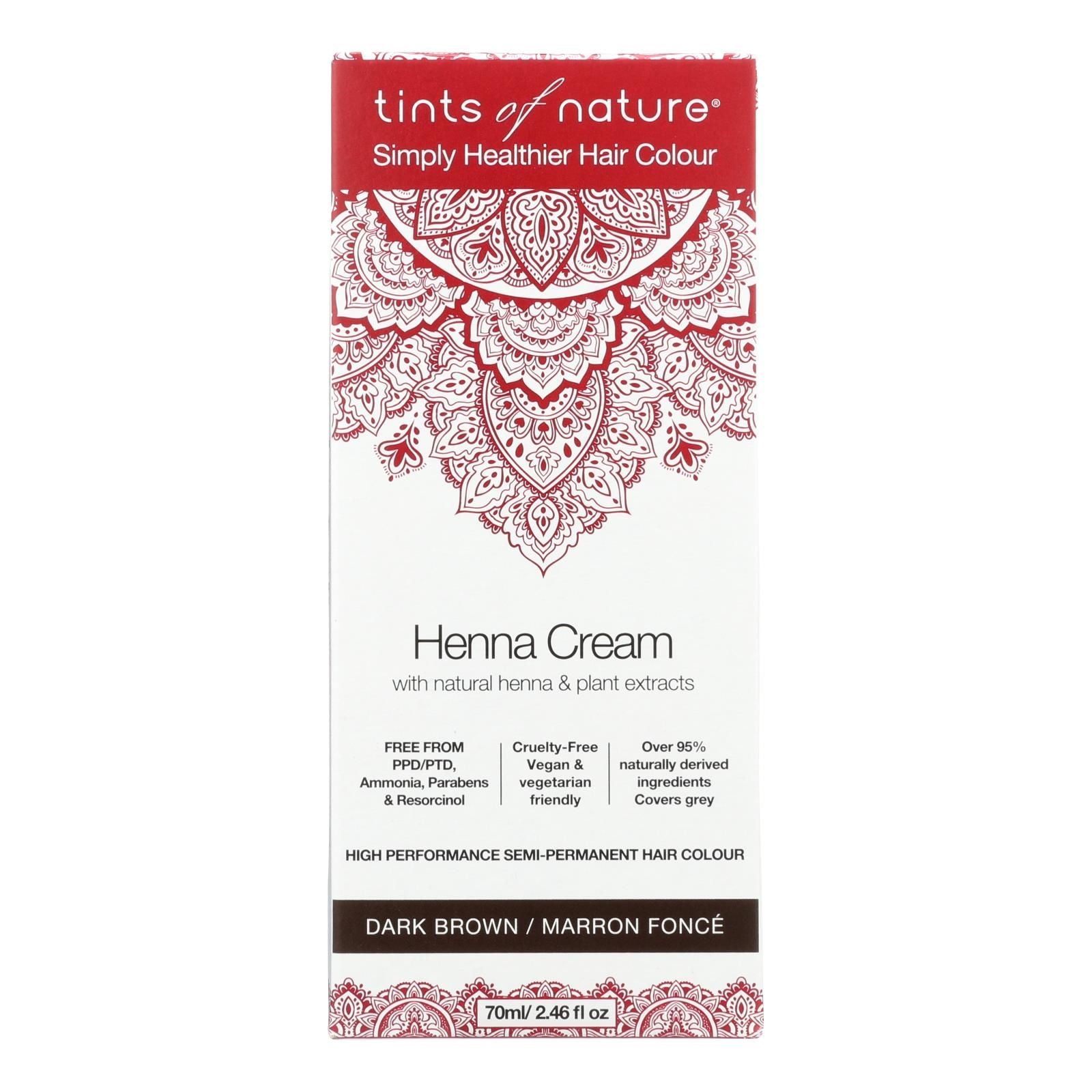 Tints Of Nature - Henna Cream Dark Brown - 2.46 Fz image 1