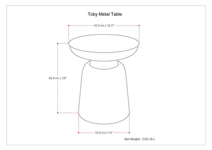 Toby 17 inch Wide Modern Industrial Metal Accent Table in Black/Gold Ombre Iron, Assembled image 5