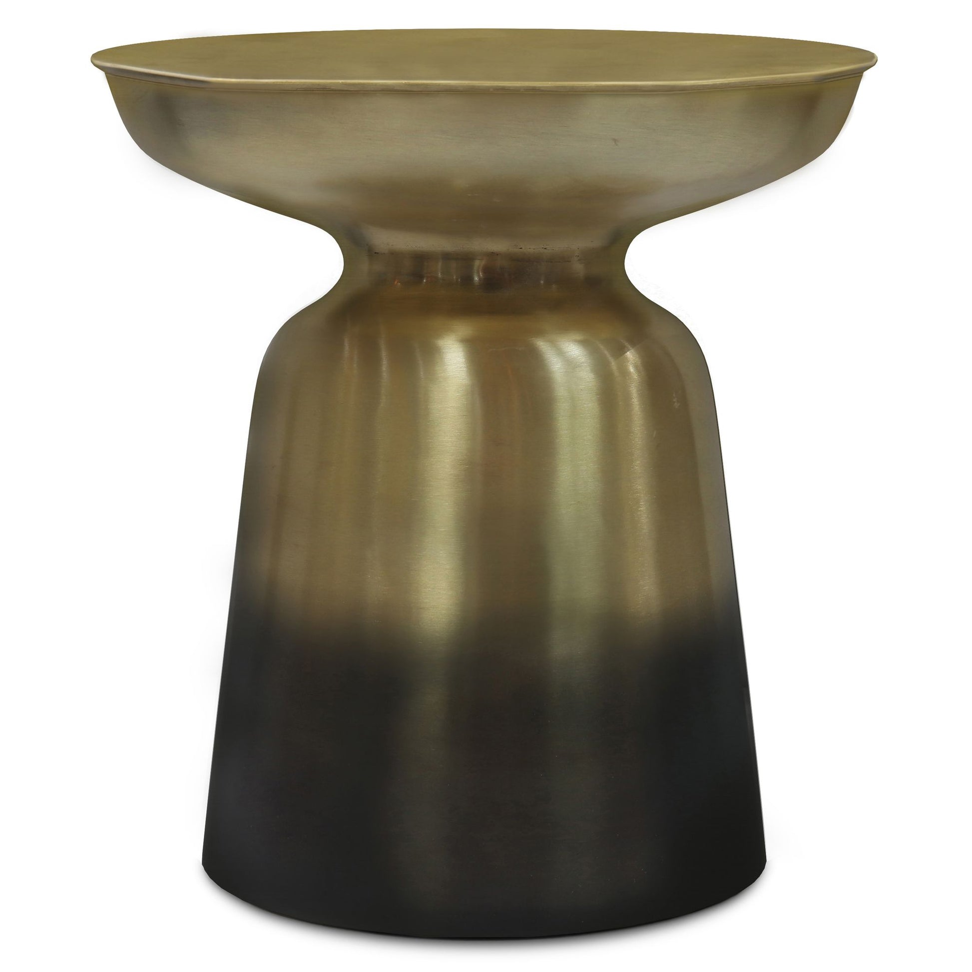 Toby 17 inch Wide Modern Industrial Metal Accent Table in Black/Gold Ombre Iron, Assembled image 1