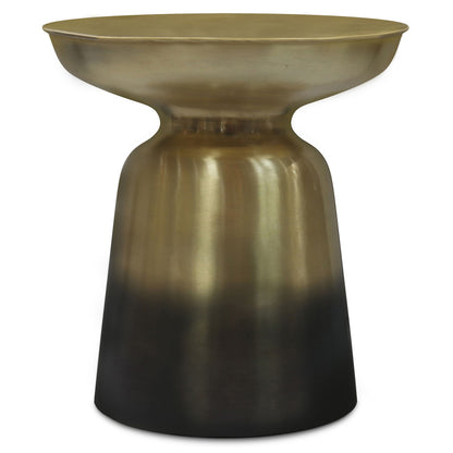 Toby 17 inch Wide Modern Industrial Metal Accent Table in Black/Gold Ombre Iron, Assembled image 1